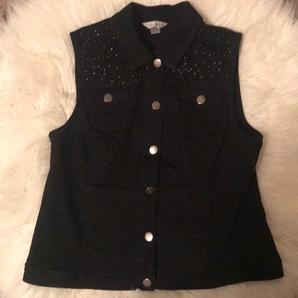 Christopher & Banks Jackets & Blazers - Christopher & Banks black denim vest
